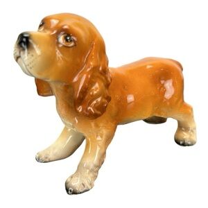 Ucagco Ceramics Made in Japan Cocker Spaniel Puppy Dog Standing Figurine Glossy
